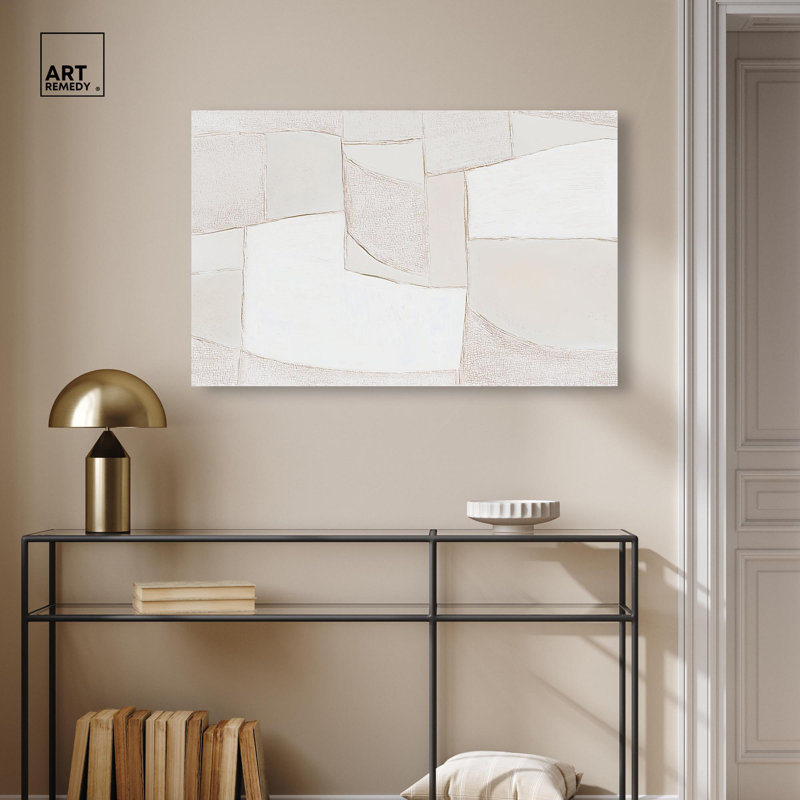 «Veiled Calm Canvas», art mural tendance , Peinture sans cadre, H 36 po x l 54 po, Toile tendue