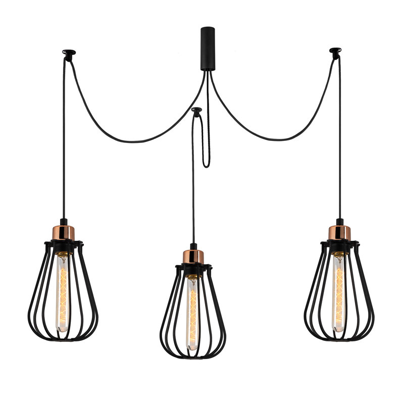 Luminaire suspendu géométrique à 3 lumières Crewe