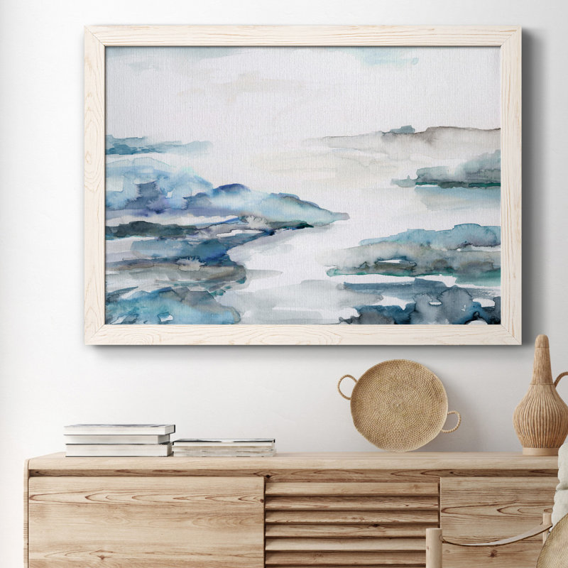Estuaire II - reproduction d'art sur toile, H 31 po x l 44 po x P 1 po, Blanc
