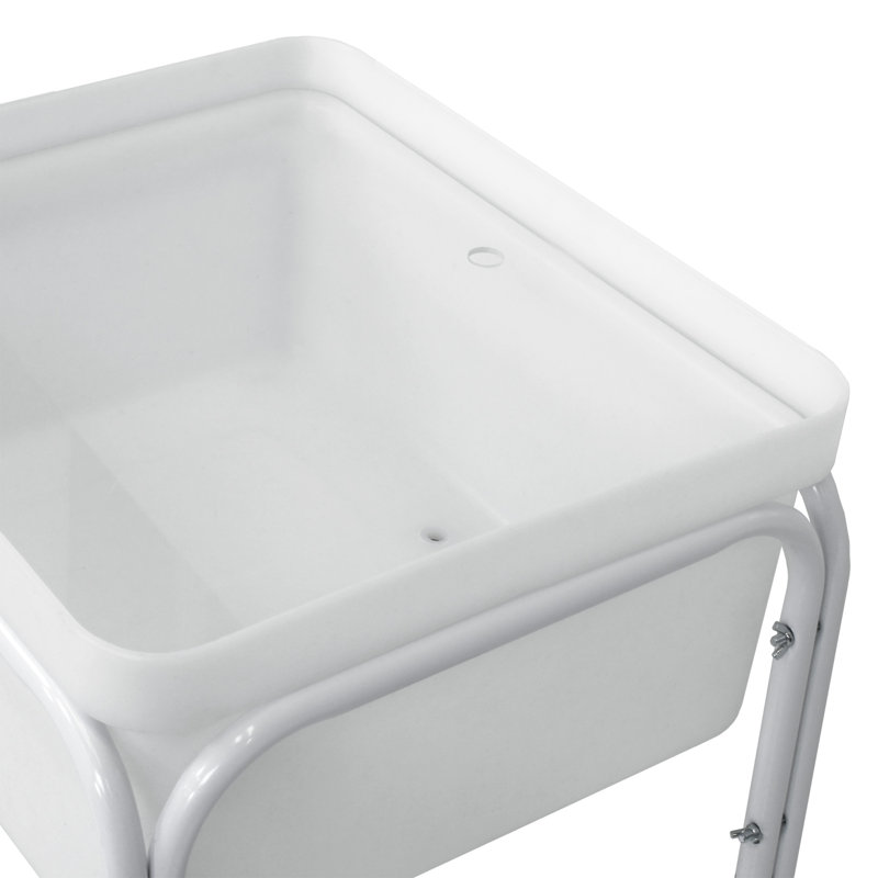 Table de jeu et sable en métal blanc, 1 pi 10 po x 1 pi 11 po