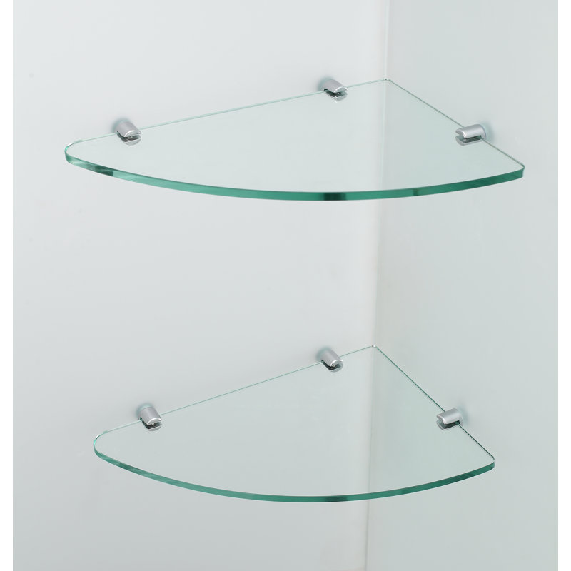 Chrome Frameless Corner Hinged Shower Enclosure with Tempered Glass