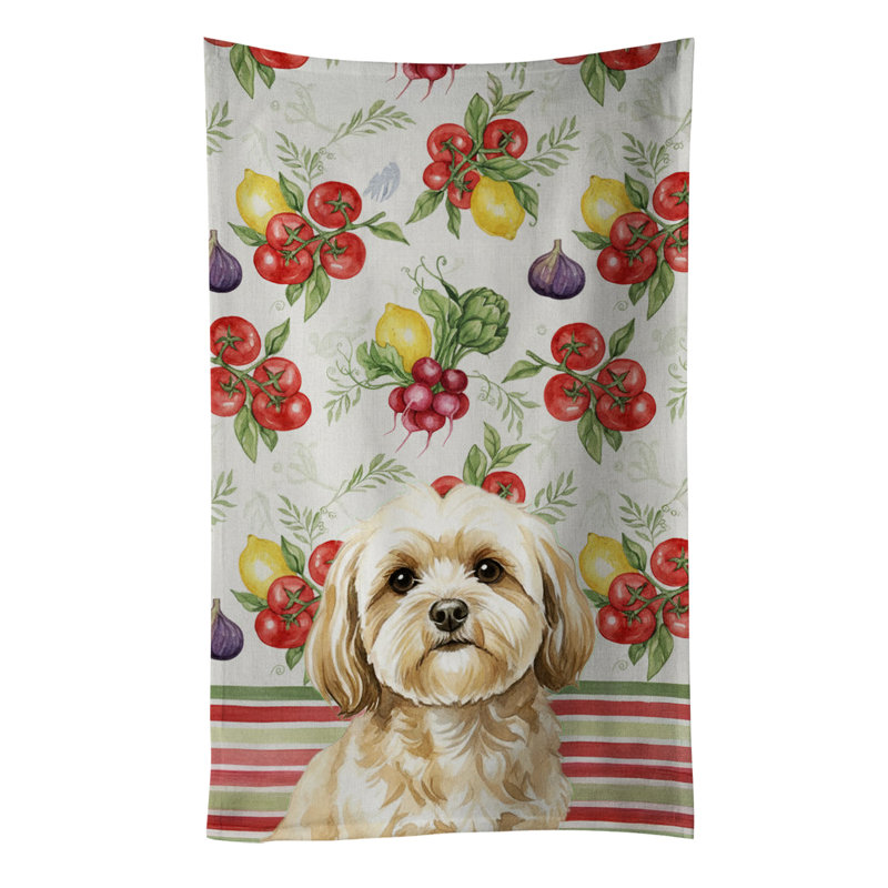 Serviette de cuisine crème Lhasa Apso, Cream Lhasa Apso