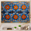 Floral bohème bleu et orange mosaïque 3 - Boho mosaïque murale