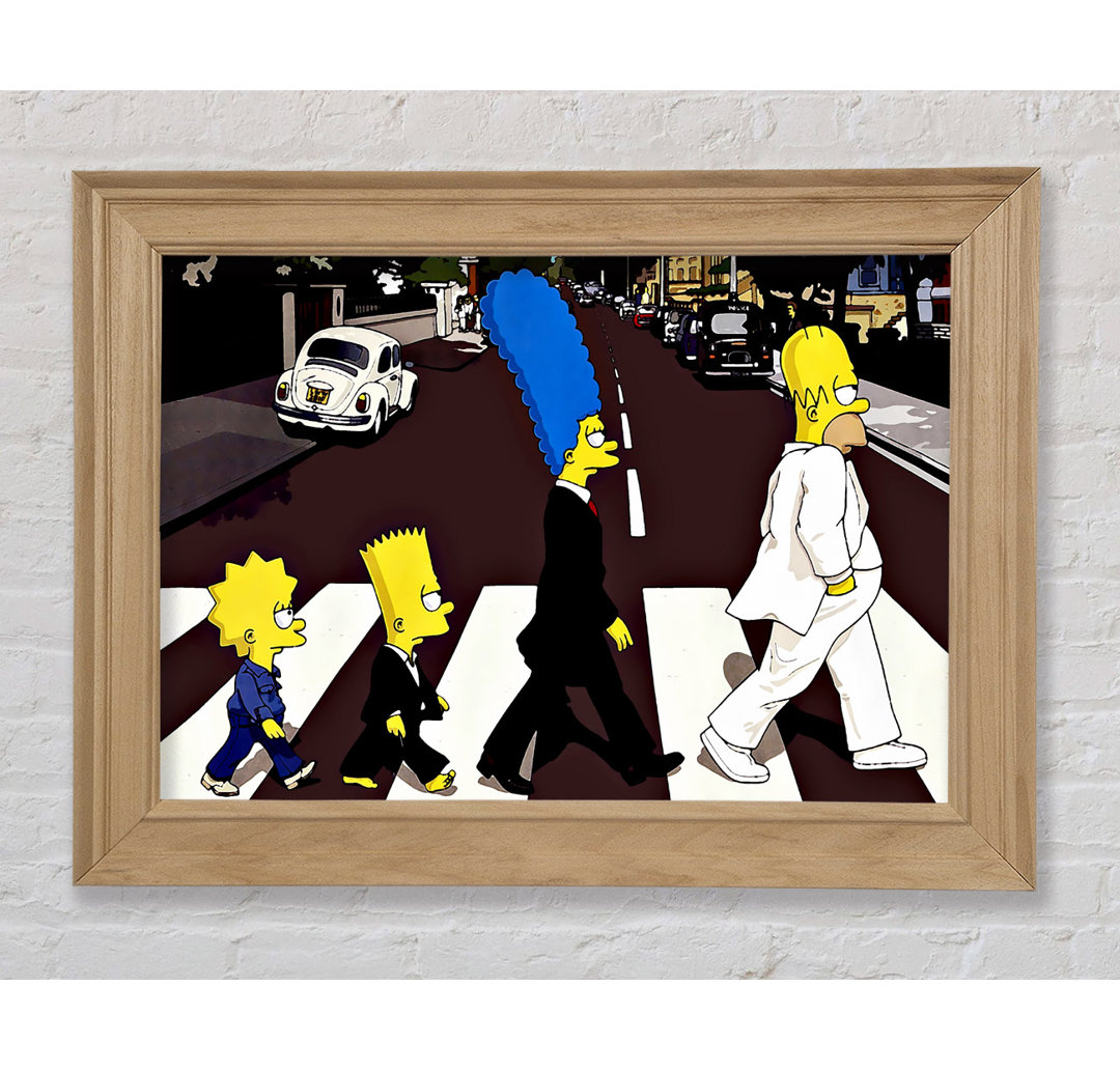 Simpsons Abbey Road - Einzelner Bilderrahmen Kunstdrucke