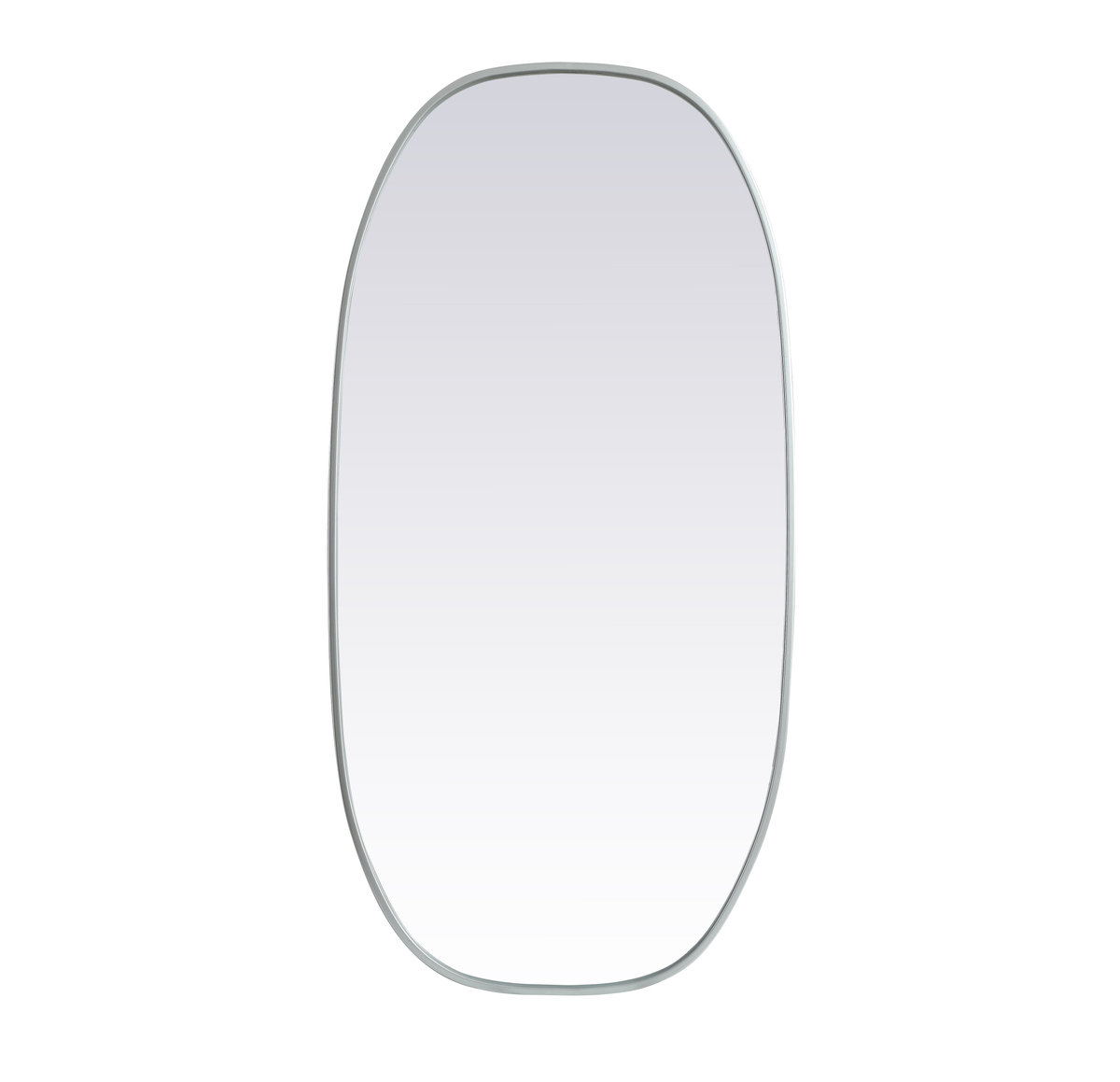 Bertin Metal Oval Wall Mirror, Silver, 48"  x 24" 