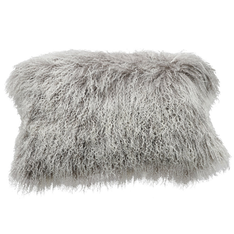 Tibetan Lumbar Pillow Cover & Insert, Gray