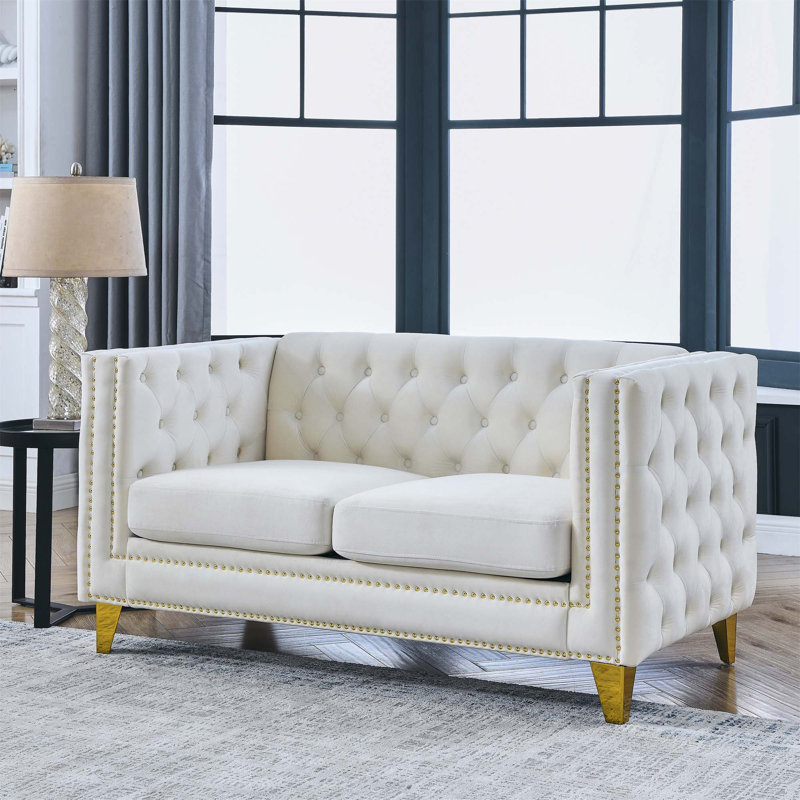 Adas 80.5'' Velvet Sofa, Beige