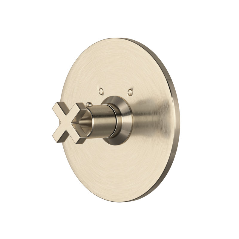 Lombardia 3/4" Thermostatic Trim Without Volume Control, Satin Nickel