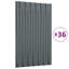 Ensemble de 36 panneaux de toit en acier galvanisé anthracite de 23,6 po x 14,2 po-130018492