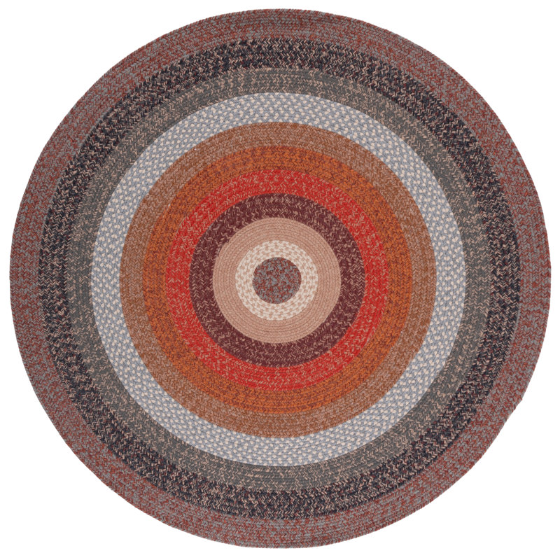 Keneson Woven Performance Machine Washable Performance Geometric Indoor/Outdoor Area Rug, Round 5'