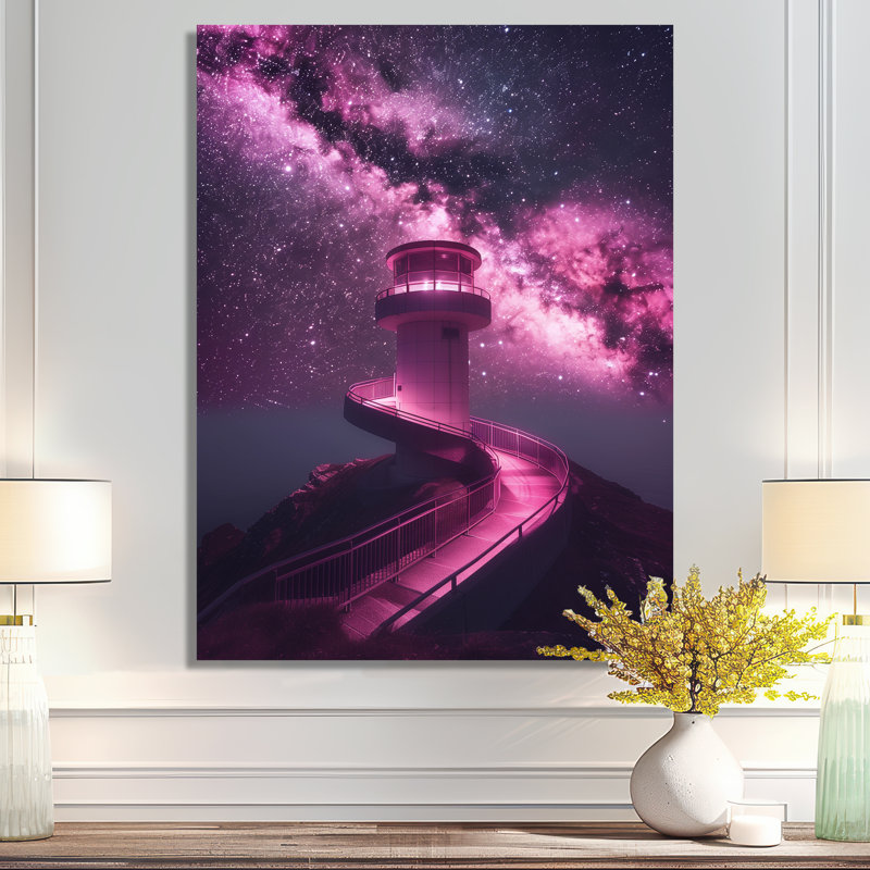 «Mauve Exploration de l'espace» Starlight IV, Métal métal, H 16 po x l 32 po x P 1 po