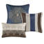Ensemble de literie luxueux en jacquard de polyester 7 pièces, design moderne bleu marine élégant