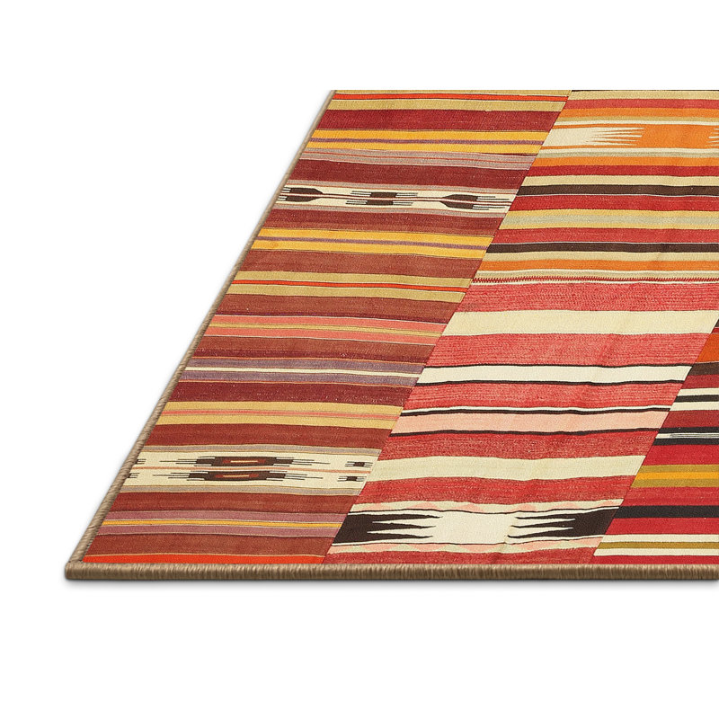 Tapis contemporain orange, Rectangle 5 pi x 7 pi