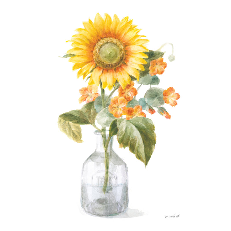 Fresh Cut Sunflowers II 1 Piece Wrapped Canvas Painting, 30cm H x 20cm W