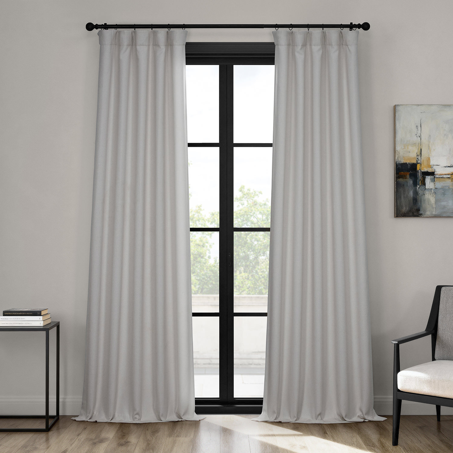 Ottis Textured Faux Linen Rod Pocket Room Darkening Curtains for Bedroom \u0026 Living Room Curtains - Single Panel Drapes Three Posts Curtain Color: Nomad, image size:1500x1500
