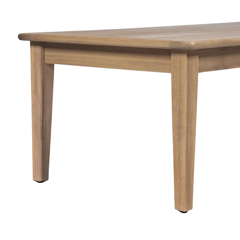 Ensemble de conversation d'extérieur en bois d'acacia 2 pièces avec causeuse et table basse Minimalist