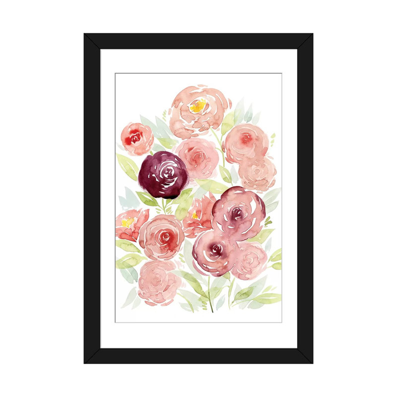 Rosen Garden II par Grace Popp - Giclée sur toile tendue avec châssis, Papier d'art encadré noir, H 32 po x l 24 po x P 1 po