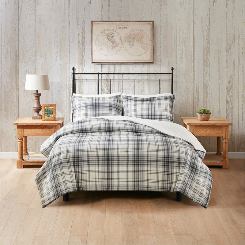 Ensemble d'édredon en duvet synthétique de très grande taille en laine et en fausse fourrure très grand / très grand californien