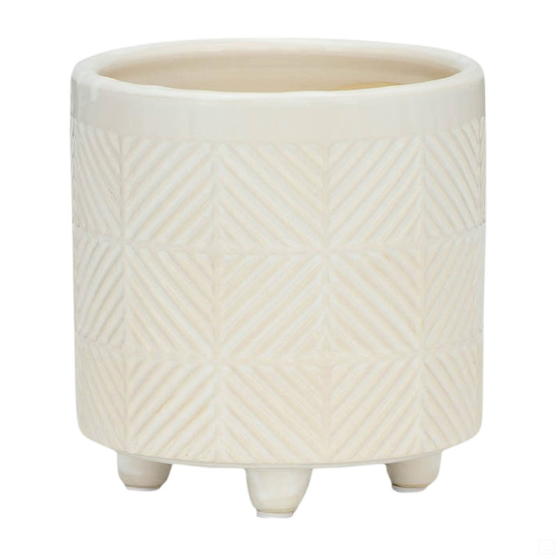 Jardinières texturées S / 2 6/8 po, Blanc