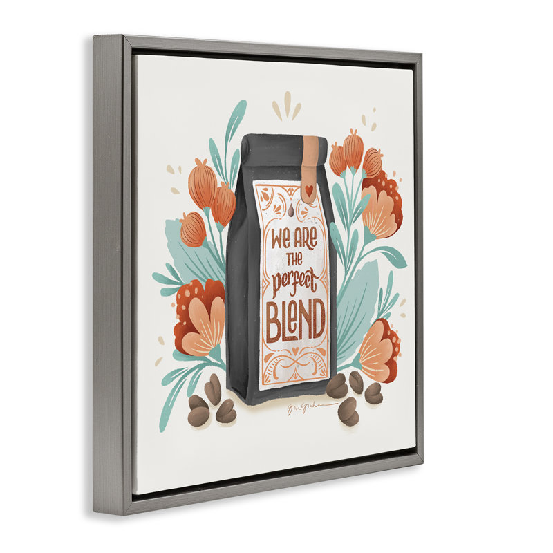 «Perfect Blend Coffee» par Gia Graham, H 18 po x l 18 po, Cadre flottant gris lustré