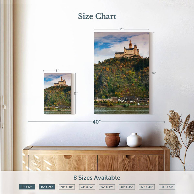 Marksburg Castle, 12" H x 8" W