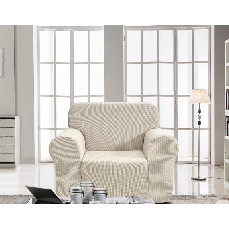Housse pour fauteuil à coussins carrés, Ivoire