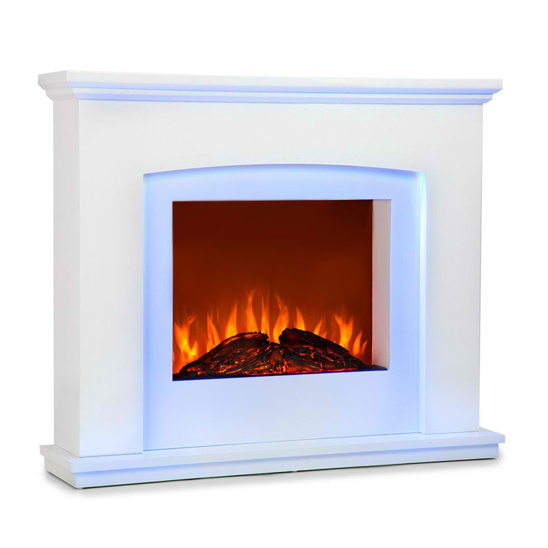 Klarstein 98.5cm W White Electric Fireplace