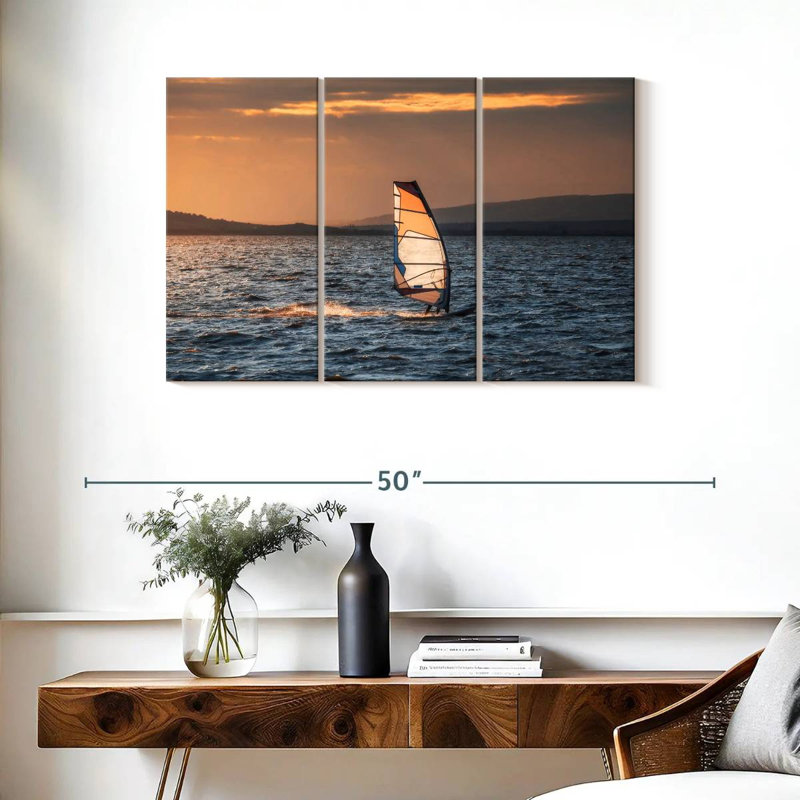 Sunset Windsurfing, 24" H x 38" W