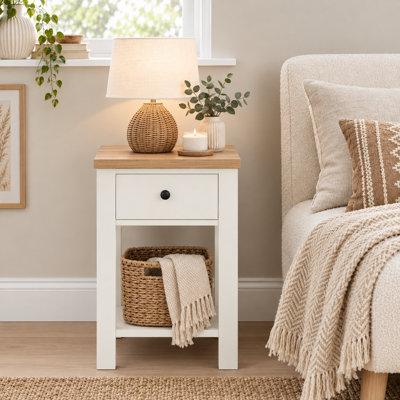 Maryhannah Oak Top Bedside Table