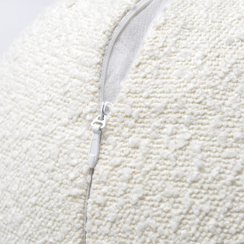 Luxurious Boucle Round Throw Pillow with Textured Design