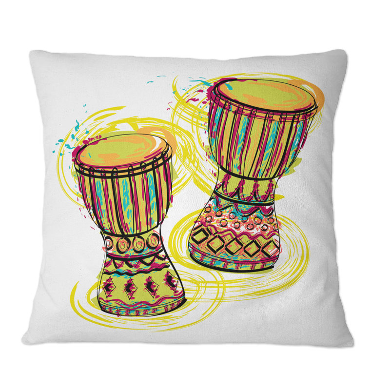 Coussin Traditional Tam Tam Drums I - Cabin & Lodge, 18 po x 18 po