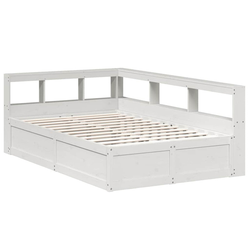 Solid Wood Storage Bed, Small Double (4'), White