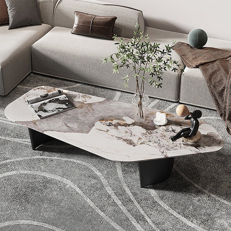Italian Irregular Rock Slab Coffee Table, 15.75" H x 55.12" L x 27.56" W