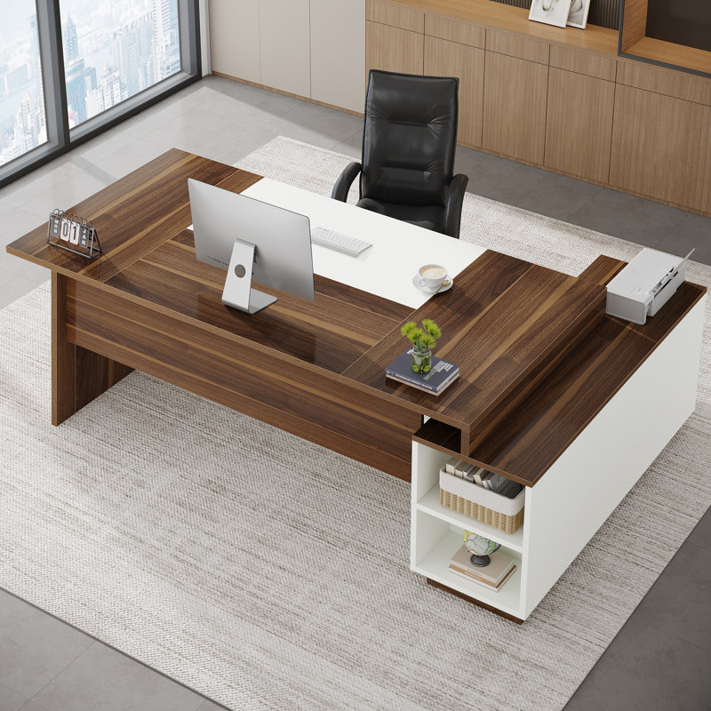Bureau de direction en L 70,5 po avec cabinet