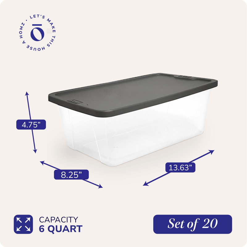 Homz Plastic Storage Tub & Tote