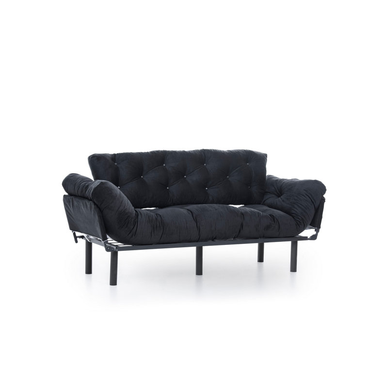 Canapé-lit 88,58 po, Noir