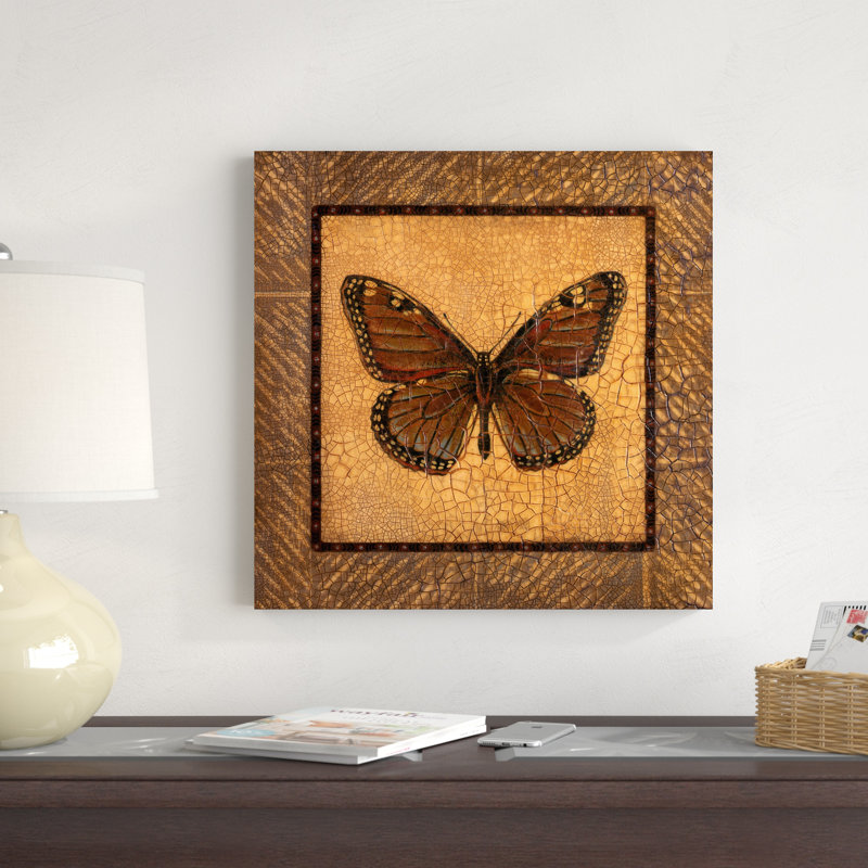 Papillon craquelé - monarque, H 20 po x l 20 po x P 1,25 po