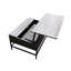 Table basse contemporaine en bois avec base en métal et plateau relevable au look naturel gris - option élégante