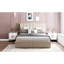 Lit plateforme tapissier avec rangement hydraulique beige - Options pratiques pour grand lit-616551476-616551473