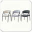 Chaise de salle à manger rembourrée 2 pièces avec pieds en métal élégants et robustes