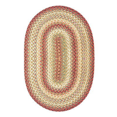  Braided Reversible Rug Washable Indoor/Outdoor Red/Gold Rug