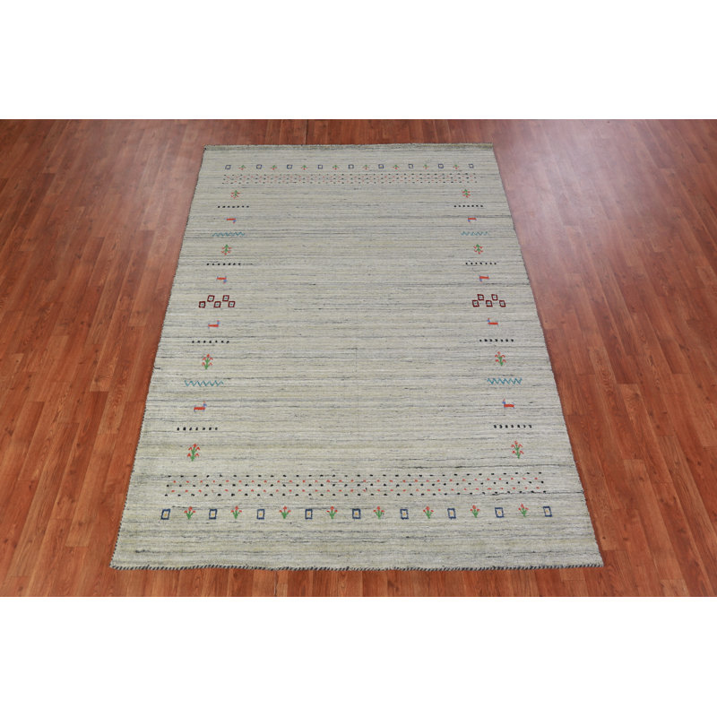 Tapis indien rayé Gabbeh 6 x 8