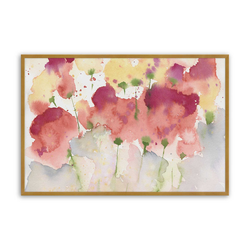 Éclat de fleurs, Or poli, H 9,25 po x l 11,25 po