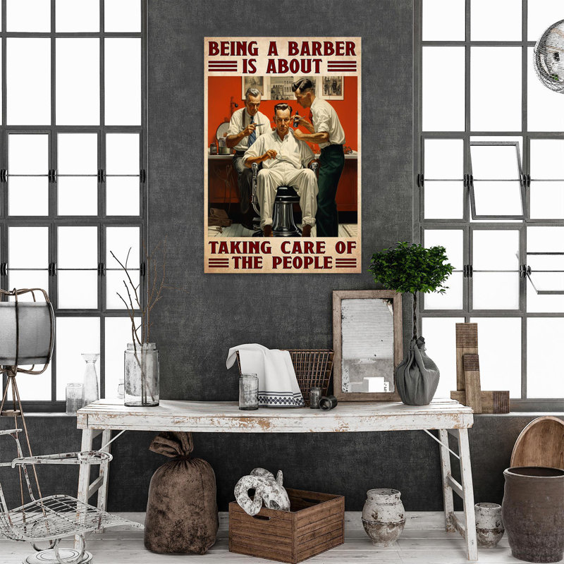 «Being A Barber» - 1 pièce, impression rectangulaire, H 36 po x l 24 po x P 1,25 po