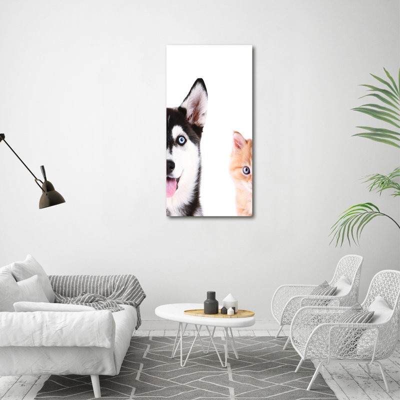 Dog And Cat - Wrapped Canvas Print