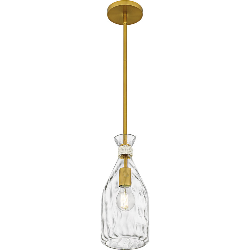 Mini-luminaire suspendu 1 lumière Govada, Or brossé