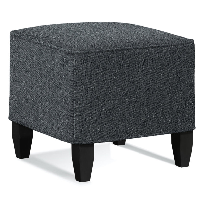 Brooklyn Square Ottoman, Brown Geometric, 0456-33, Antique Black