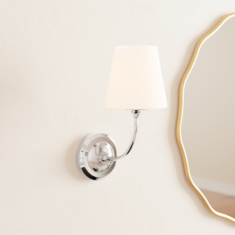 Lane Steel Armed Sconce, Polished Chrome