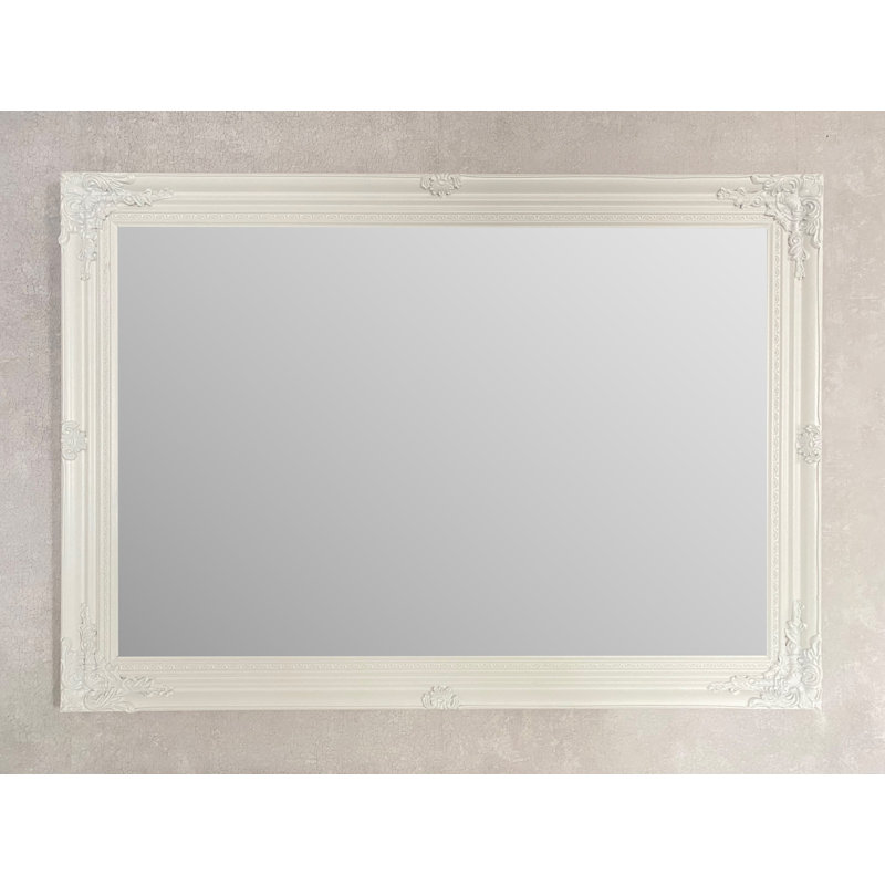 Blanche Solid Wood Framed Wall Mounted Accent Mirror, White