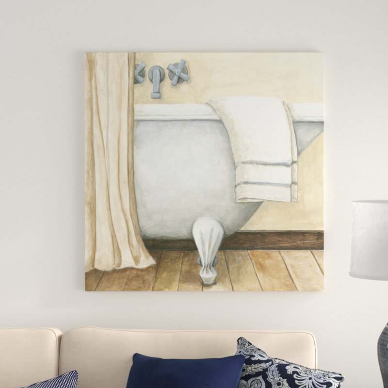 " Contemporary Bath I " by Megan Meagher Painting Print, 36" H x 36" W, Wrapped Canvas